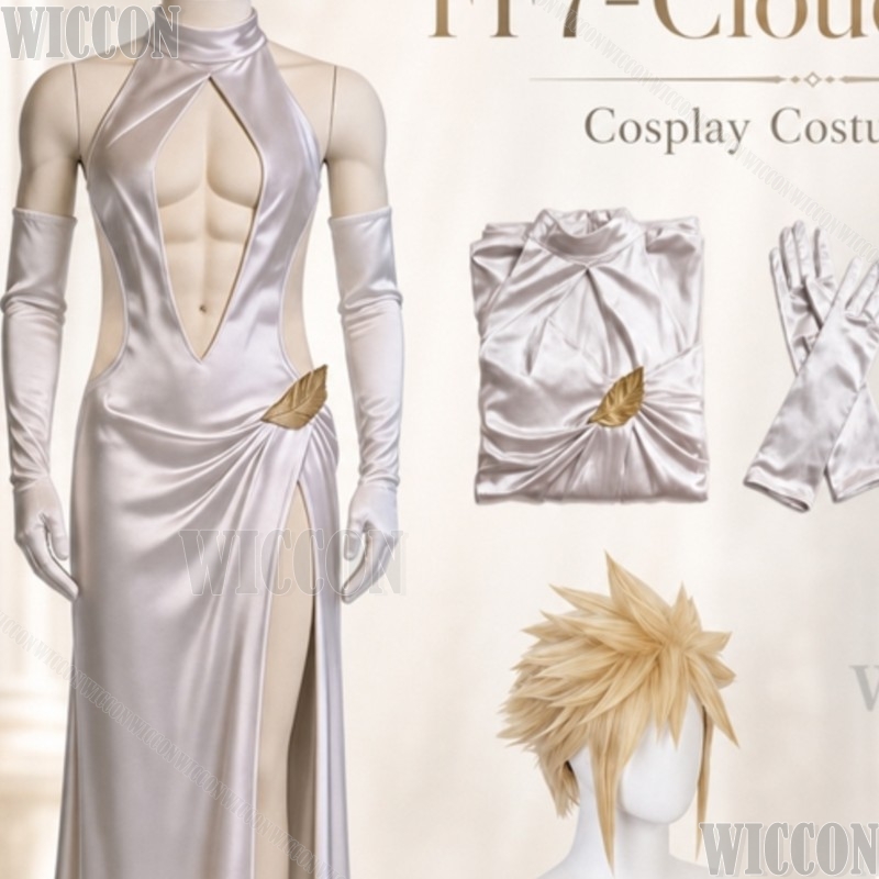 Evening Gown - FF7 Cosplay Cloud High Slit trouwjurk