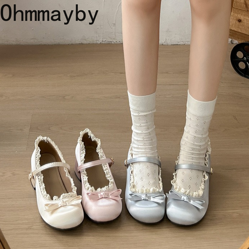 Midi Dress - Kant Vlinderknoop Dames Mary Jane Schoenen