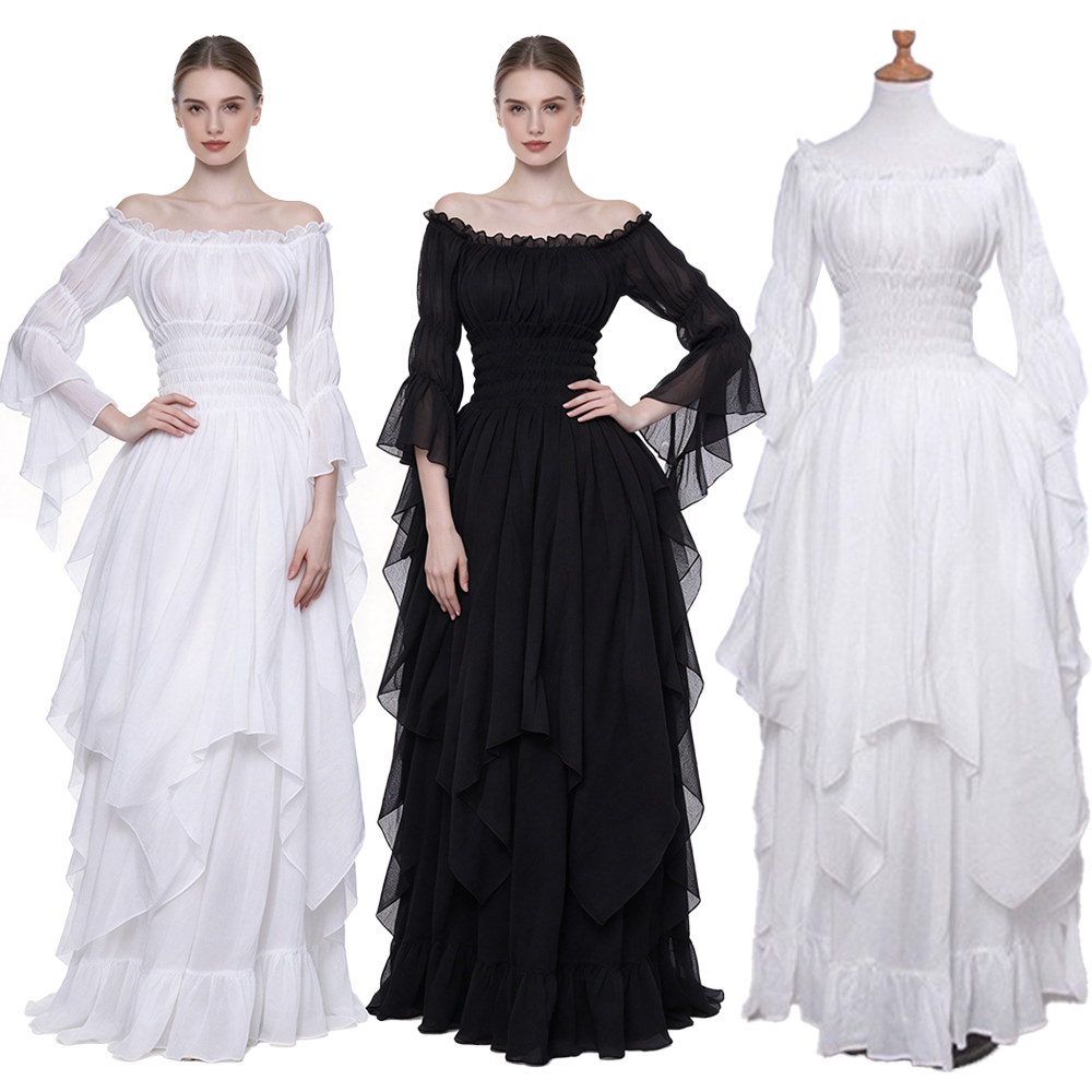 Lace Dress - Middeleeuwse jurk, retro model met blote