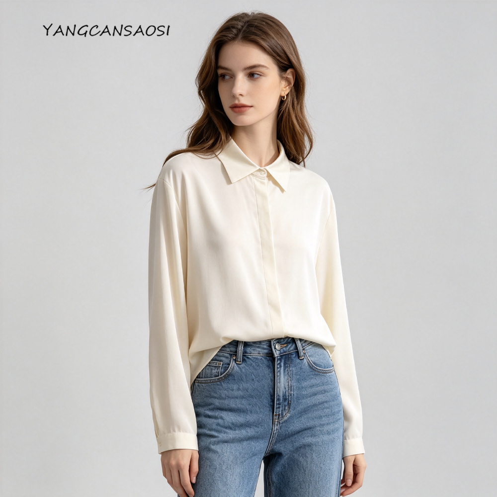 Silk Blouse - Plus Size Damesmode Vroege Herfst Nieuw