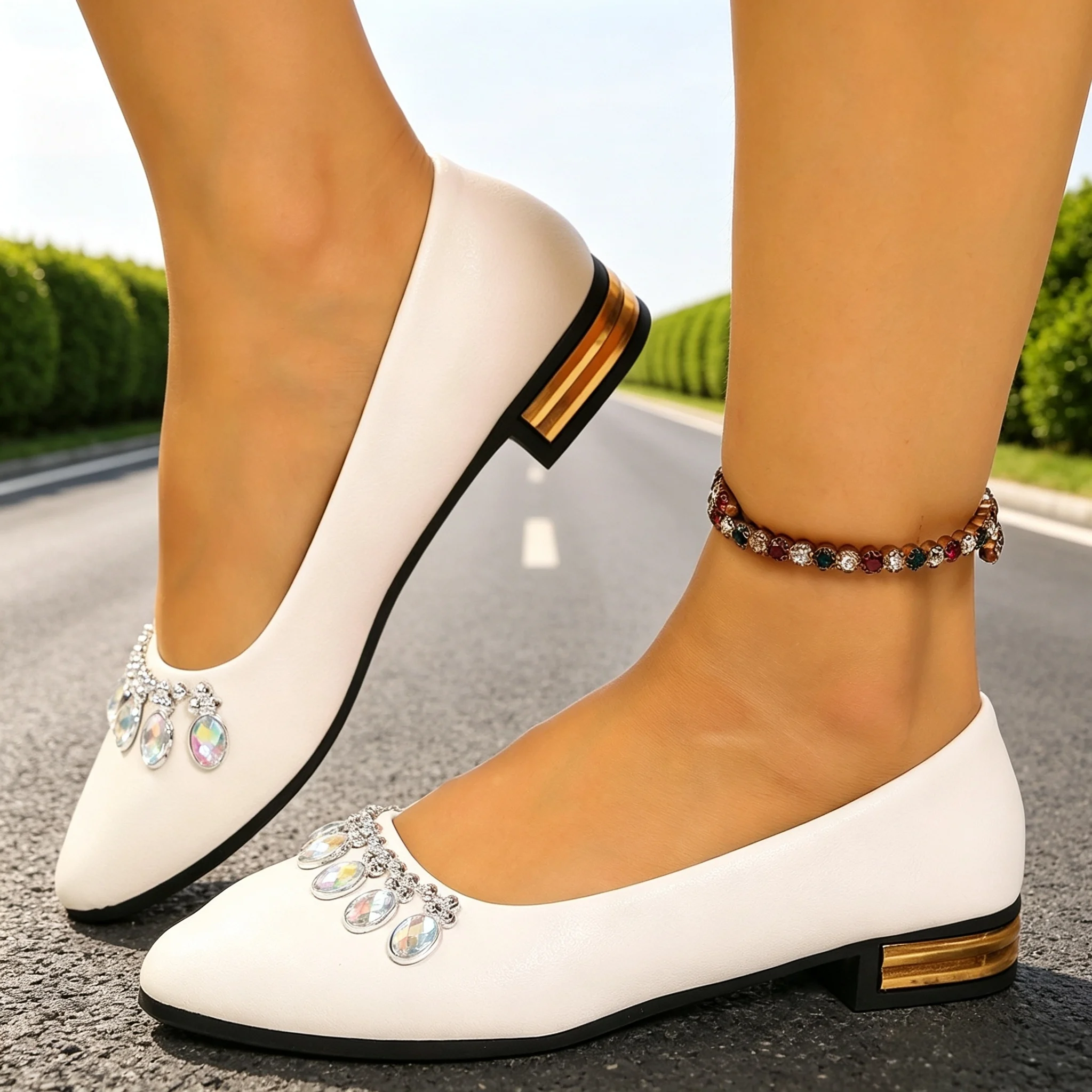 Womens Heels - Dames Flats Pointed Toe Balletschoenen Plus