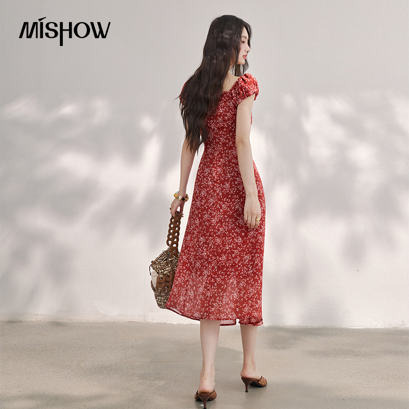 MISHOW Dames Vintage Rode Bloe - Women'S Red Formal Wear recensie en prijs