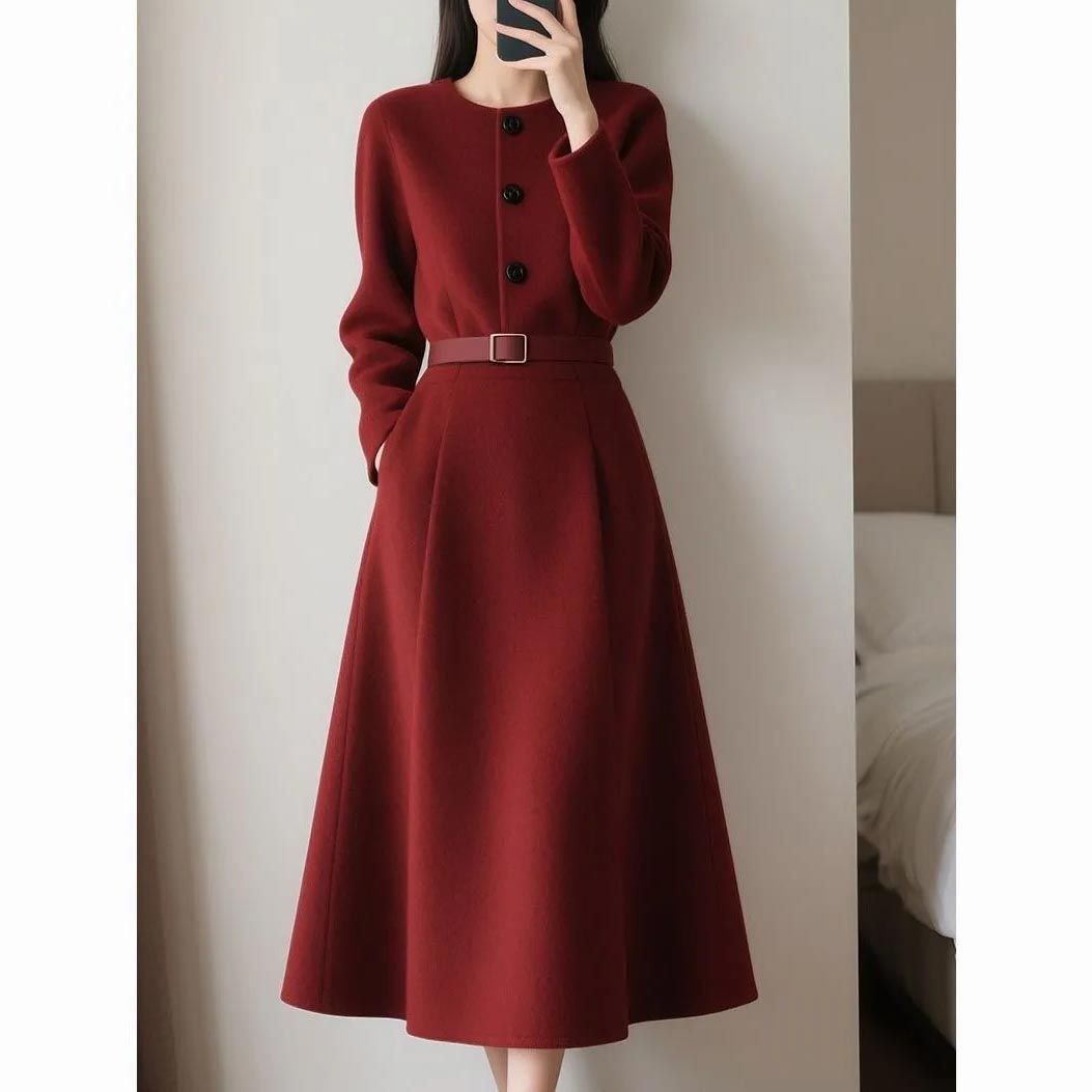 Rode retro jurk met lange mouw - Women'S Red Formal Wear recensie en prijs